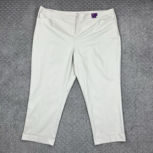 Lane Bryant Pants Womens 28 White Double Weave Stretch Ankle Twill Career Work
